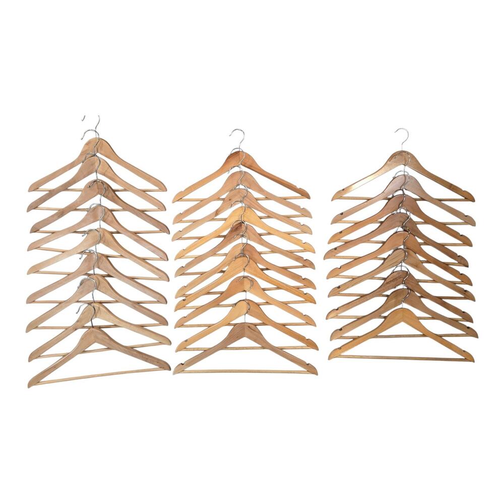 Lot of 28 High Qualty Wooden Glossy Suit Hangers